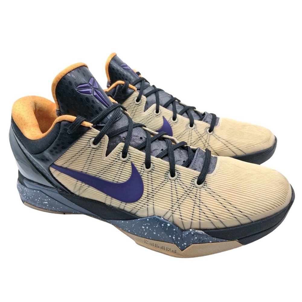 Nike Zoom Kobe 7 Shoes Mens Size 13 Beige Purple Basketball Sneakers 488371-103